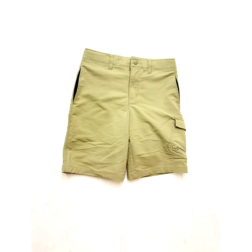 UNDER ARMOUR Boys 7 Khaki Flat Front 7" Cargo Golf Shorts P7